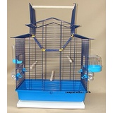 Vogelkäfig IZA III Cabrio Kobalt-Blaue Schale Wellensittichkäfig,Exotenkäfig,Vogelkäfig Vogelbauer Wellensittich Kanarien Voliere Vogelhaus Käfig incl. Badehaus und Trinkröhrchen +++NEU+++NEU+++