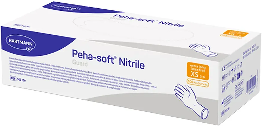 Hartmann Peha-soft Nitrile Guard Einmalhandschuhe, puderfrei, VE 1000 Stück XS