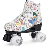 Classic Roller, Rollschuhe für Kinder, Jugendliche und Erwachsene,Die neuen Urban Rollschuhe,Vierrad-Skating, Zweireihige Größe, Erwachsene, Jugendliche, Schönes Muster (40)