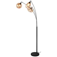 MeineWunschleuchte Große LED Stehlampe dimmbar mit 3x Glas Lampenschirm