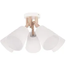TK Lighting VAIO 5-flg. E27 60W 50 cm Holz braun/weiß