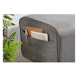 FineBuy Turnbock Stoff 120 cm Grau Springbock Stauraum Turnhocker Bank