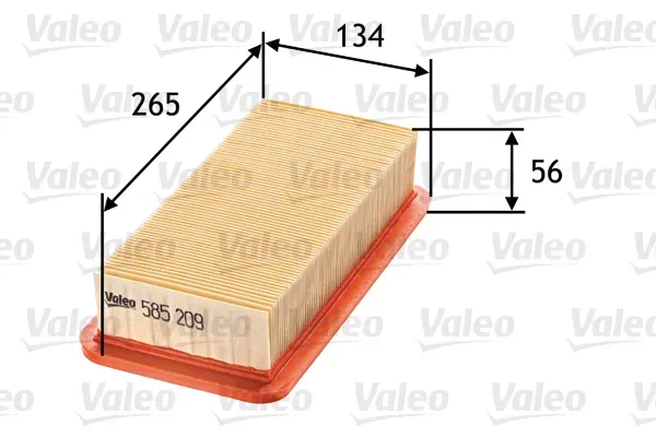 VALEO Luftfilter 585209 Filtereinsatz 56mm für KIA