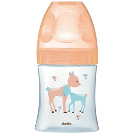 Dodie Babyflasche, Antikolik Sensation+, Glas, Beige, Hirschkuh, 150 ml, 0-6 Monate, flacher Sauger, Fluss 1