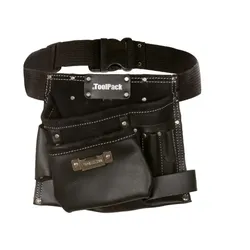 ToolPack Industrie-Werkzeuggürtel, 1 festes Holster, Hammerhalter, schwarzes Finish