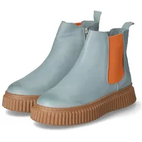 Andrea Conti Damen Chelsea Boots/Stiefeletten Blau Glattleder, Größe:37, Farbauswahl:grün - 37 EU