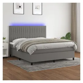 vidaXL Boxspringbett 180 x 200 cm Dunkelgrau