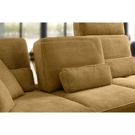 Set One by Musterring Ecksofa »SO 4500, Füße schwarz matt, inkl Schwenkrückenfunktion, Cord, L-Form«, wahlweise mit Kopfstütze/Armteilverstellung/Rückenneigung