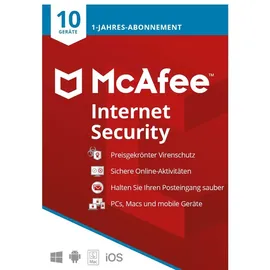 McAfee Internet Security 2017 10 User ESD DE Win