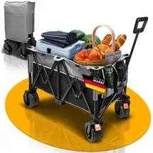 MaderaBlocks Bollerwagen faltbar grau/schwarz