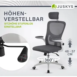 Juskys Baltimore Drehstuhl Kunststoff Grau