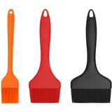 3er Set Silikon Backpinsel für Küche – Extra Breite Silikonpinsel, Ölpinsel, hitzebeständig & spülmaschinenfest, BPA-frei – Lebensmittelechte BBQ Bürste ideal zum Grillen, Backen, Kochen
