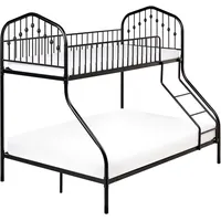 Beliani Hochbett Metall CHAMONIX 90/140 x 200 cm Schwarz