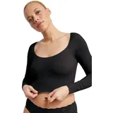 SLOGGI Langarmshirt ZERO Feel Bliss Top Long Sle. (1-tlg) nahtlos mit Spitzenoptik schwarz XS