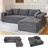 COMHOMA COMHOMASofa Big-Sofa, L-förmige Couch Ecksofa, Chaiselongue Schlafsofa mit tiefer Sitzfläche, und breiten Armlehnen, Cordstoff, dunkelgrau-L ” dunkelgrau