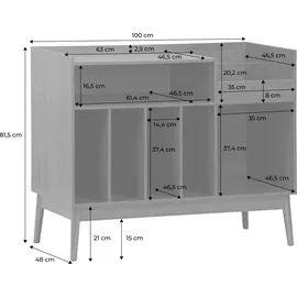 sweeek Vintage-möbel für Schallplatten mit Holzdekor - sweeek