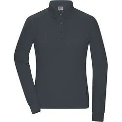 Damen Bio Workwear Longsleeve Polo - Farbe grau - Größe XS