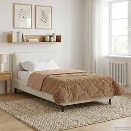 vidaXL Sommerdecke Taupe 135 x 200 cm Mikrofaser und Teddy-Fleece
