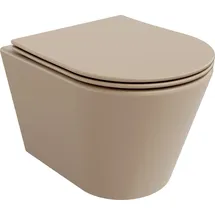 Mexen Rico WC-Becken Rimless mit WC-Sitz Matt-Cappuccino