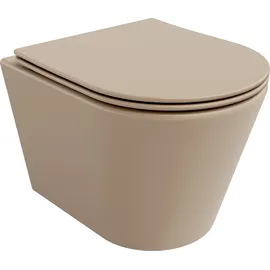 Mexen Rico WC-Becken Rimless mit WC-Sitz Matt-Cappuccino