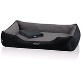 BedDog Premium Orthopädisches Hundebett CLARA Memory Foam,THE-ROCK (schwarz/grau),(XXL) ca. 110x75x25cm