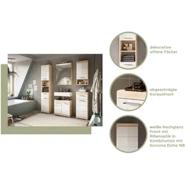WELLTIME Badspiegel WELLTIME "SIENA, Breite 60cm, 1 Ablageboden, hochwertiges Spiegelglas", braun (eiche sonoma hell nb, spiegelglas), B:60cm H:79cm T:18cm, Holzwerkstoff, Spiegelglas, Spiegel, Badspiegel, in verschiedenen Farben erhältlich, Badmöbel, Spiegel, 
