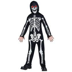 Fun World Kostüm Tote Augen, Skelett-Kostüm für Kinder mit Leuchteffekt schwarz 146-152