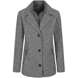 GOLDNER Moderne Wolljacke mit Steppeinsatz", in grau / weiß, gemustert), | Gr.: 40,