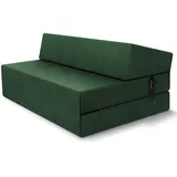 Fdm Klappmatratze, Suzi Maxi 120x200 cm, Kaltschaum, Gästematratze Höhe 14 cm Härtegrad H3, Öko-Tex Allergikergeeignet Bezug Trinity Waschbar dunkelgrün