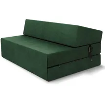 Fdm Klappmatratze, Suzi Maxi 120x200 cm, Kaltschaum, Gästematratze Höhe 14 cm Härtegrad H3, Öko-Tex Allergikergeeignet Bezug Trinity Waschbar dunkelgrün