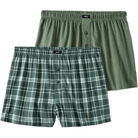 H.I.S. Boxershorts kariert grün S 2er Pack