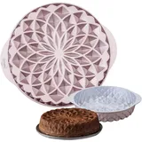 Dr. Oetker Creative Rundform Mandala – Ø 26 x 55 cm, 2000ml, Premium Aluminiumguss Backform, PFAS-freie Antihaftbeschichtung, in Rose-Gold, Hitzebeständig bis +230°C