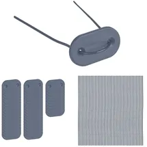 Relaxdays Sichtschutz-Befestigungskit 0,1 x 15 cm grau Bambus 52 St.