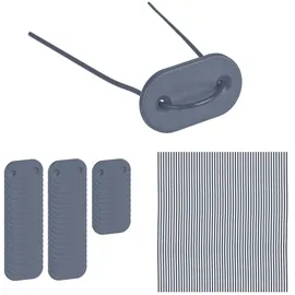 Relaxdays Sichtschutz-Befestigungskit 0,1 x 15 cm grau Bambus 52 St.