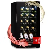 Klarstein - Weinkühlschrank, 1 Zonen Getränkekühlschrank Klein, Kleiner Weinschrank 53L, Wein-Kühlschrank Klein mit Glastür, Indoor/Outdoor