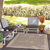 Surya Outdoor Teppich wetterfest, Cairns - In und Outdoor Teppich für Balkon, Terrasse, Garten, Küche - Outdoor Teppich Boho Style, Teppich für draußen - Teppich Beige,117x166cm