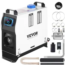 Vevor 12V Standheizung Diesel Auto Kraftstoff, Diesel Standheizung Luftheizung Air Diesel 5-8KW, Luft Dieselheizung, für Auto RV Boote LKW Wohnmobil Bus(mit Rot LCD schalter & 1 Luftauslass)