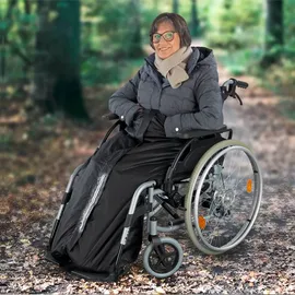Maximex Rollstuhl-Wärmesack, Wasser- und winddichter Rollstuhlsack, Schutz vor Kälte, Nässe und Schmutz, Polyester, 130 cm Länge