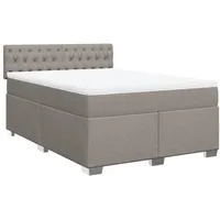 VidaXL Boxspringbett mit Matratze Taupe 140x200 cm Stoff
