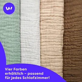 Wolkenfeld Premium Musselin caffee 135 x 200 cm + 80 x 80 cm