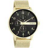 Oozoo gold (goldfarben, schwarz), Armbanduhren, Herren Armbanduhr, Herrenuhr, Chrono-Look, analog, Milanaisearmband