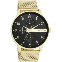 Oozoo gold (goldfarben, schwarz), Armbanduhren, Herren Armbanduhr, Herrenuhr, Chrono-Look, analog, Milanaisearmband