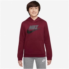 Nike Kinder Kapuzensweat B NSW CLUB + HBR PO, DARK BEETROOT/SMOKE GREY/BLACK, XS