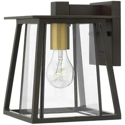 Walker Outdoor Wandleuchte Buckeye-Bronze mit Heritage-Messing klein IP44