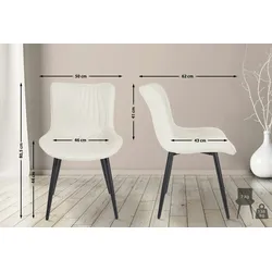 CLP 2er Set Stühle Brady creme/Samt