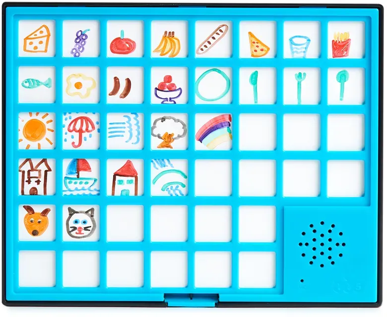 Sprechende Tafel mit 44 Feldern - Aufnahmefunktion, leicht bedienbar, robust - TTS - Lernhilfe für Kinder