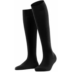 FALKE Damen Kniestrumpf - Softmerino KH, lange Socken, einfarbig Schwarz 39-40