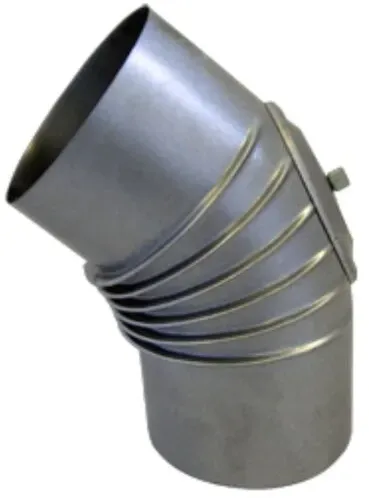 Bertrams Fal Bogen 13BG45-150KV 45°, Ø 150 x 0,6 mm, gerippt, mit Kontrollverschluss
