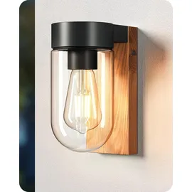 EDISHINE Außenwandleuchte Aluminium IP44 mit Bewegungsmelder ohne Leuchtmittel schwarz