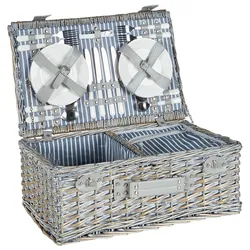 Picknickkorb FIGUE Geflecht Grau